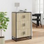 Aparador alto madera de ingeniería y metal Sonoma 68x35x106,5cm de , Aparadores - Ref: Foro24-849070, Precio: 101,93 €, Descu...
