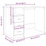 Escritorio de madera de ingeniería roble artisan 102x76x50 cm de , Escritorios - Ref: Foro24-855853, Precio: 106,95 €, Descue...