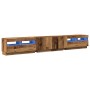Mueble TV luces LED madera ingeniería envejecida 260x35x40 cm de , Muebles TV - Ref: Foro24-3329167, Precio: 208,75 €, Descue...