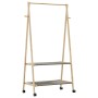 Perchero con estantes y ruedas 96x45,5x155,5 cm bambú de , Organizadores de vestidores y perchas de barra - Ref: Foro24-40089...