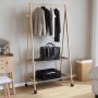 Perchero con estantes y ruedas 96x45,5x155,5 cm bambú de , Organizadores de vestidores y perchas de barra - Ref: Foro24-40089...