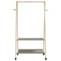 Perchero con estantes y ruedas 96x45,5x155,5 cm bambú de , Organizadores de vestidores y perchas de barra - Ref: Foro24-40089...