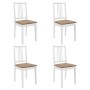 Sillas de comedor con cojines 4 unidades madera maciza blanca en Sillas de comedor | Comprar online en Foru.es