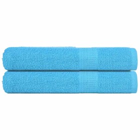 Toallas de sauna 2 uds 100% algodón turquesa 80x200 cm 360 gsm de , Toallas - Ref: Foro24-136983, Precio: 33,57 €, Descuento: %