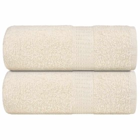 Toallas invitados 2 uds 100% algodón crema 30x50 cm 360 gsm de , Toallas - Ref: Foro24-136995, Precio: 12,75 €, Descuento: %