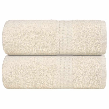 Toallas invitados 2 uds 100% algodón crema 30x50 cm 360 gsm de , Toallas - Ref: Foro24-136995, Precio: 12,75 €, Descuento: %
