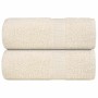 Toallas invitados 2 uds 100% algodón crema 30x50 cm 360 gsm de , Toallas - Ref: Foro24-136995, Precio: 12,75 €, Descuento: %