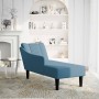 Chaise longue con reposabrazos derecho terciopelo azul de , Divanes - Ref: Foro24-4009791, Precio: 121,18 €, Descuento: %