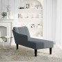 Chaise longue con reposabrazos derecho terciopelo gris claro de , Divanes - Ref: Foro24-4009793, Precio: 116,34 €, Descuento: %
