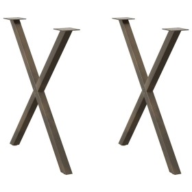 Patas para mesa comedor forma X 2uds acero natural 80x(72-73)cm de , Patas para mesas - Ref: Foro24-4012923, Precio: 60,78 €,...