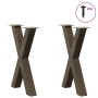 Patas para mesa comedor forma X 2uds acero natural 60x(72-73)cm de , Patas para mesas - Ref: Foro24-4012975, Precio: 107,39 €...