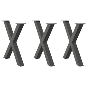 Patas para mesa de comedor en forma de X 3 uds antracita acero de , Patas para mesas - Ref: Foro24-4012994, Precio: 155,62 €,...