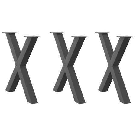 Patas para mesa de comedor en forma de X 3 uds antracita acero de , Patas para mesas - Ref: Foro24-4012994, Precio: 155,62 €,...
