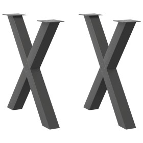 Patas para mesa de comedor en forma de X 2 uds antracita acero de , Patas para mesas - Ref: Foro24-4012982, Precio: 133,75 €,...