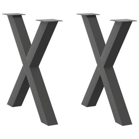 Patas para mesa de comedor en forma de X 2 uds antracita acero de , Patas para mesas - Ref: Foro24-4012982, Precio: 133,75 €,...