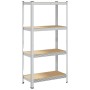 Estantería de acero y MDF 80x40x160 cm plateado de , Estanterías industriales - Ref: Foro24-4016932, Precio: 40,31 €, Descuen...