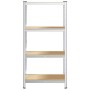 Estantería de acero y MDF 80x40x160 cm plateado de , Estanterías industriales - Ref: Foro24-4016932, Precio: 40,31 €, Descuen...