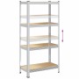 Estantería de acero y MDF 80x40x160 cm plateado de , Estanterías industriales - Ref: Foro24-4016932, Precio: 40,31 €, Descuen...