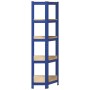 Estantería esquina 5 niveles madera contrachapada y acero azul de , Estanterías industriales - Ref: Foro24-4016945, Precio: 5...