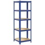 Estantería esquina 5 niveles madera contrachapada y acero azul de , Estanterías industriales - Ref: Foro24-4016945, Precio: 5...