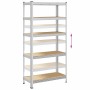 Estantería almacenaje 5 niveles contrachapada y acero plata de , Estanterías industriales - Ref: Foro24-4016947, Precio: 46,7...