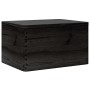 Caja de madera con tapa madera maciza de pino negra 40x30x23 cm de , Cestas para almacenaje - Ref: Foro24-4017396, Precio: 54...