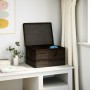 Caja de madera con tapa madera maciza de pino negra 40x30x23 cm de , Cestas para almacenaje - Ref: Foro24-4017396, Precio: 54...