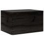 Caja de madera con tapa madera maciza de pino negra 40x30x23 cm de , Cestas para almacenaje - Ref: Foro24-4017396, Precio: 54...