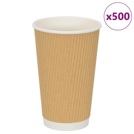 Tazas de café de papel 500 uds 16oz 400ml marrón de , Vasos desechables - Ref: Foro24-4102801, Precio: 81,65 €, Descuento: %