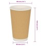 Tazas de café de papel 500 uds 16oz 400ml marrón de , Vasos desechables - Ref: Foro24-4102801, Precio: 81,65 €, Descuento: %