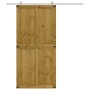 Puerta de granero CORONA madera maciza pino 100x210 cm de , Puertas - Ref: Foro24-4103418, Precio: 263,21 €, Descuento: %