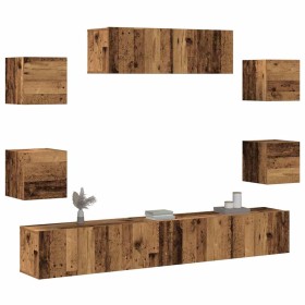 Conjunto de mueble de TV 7 piezas montado la pared madera vieja de , Muebles TV - Ref: Foro24-3329209, Precio: 217,52 €, Desc...