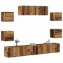 Conjunto de mueble de TV 7 piezas montado la pared madera vieja de , Muebles TV - Ref: Foro24-3329209, Precio: 217,52 €, Desc...
