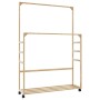 Perchero con estantes y ruedas 90x35x155 cm bambú de , Organizadores de vestidores y perchas de barra - Ref: Foro24-4008916, ...