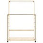 Perchero con estantes y ruedas 90x35x155 cm bambú de , Organizadores de vestidores y perchas de barra - Ref: Foro24-4008916, ...