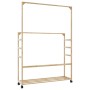 Perchero con estantes y ruedas 90x35x155 cm bambú de , Organizadores de vestidores y perchas de barra - Ref: Foro24-4008916, ...