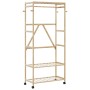 Perchero con estantes y ruedas 90x40x179,5 cm bambú de , Organizadores de vestidores y perchas de barra - Ref: Foro24-4008921...