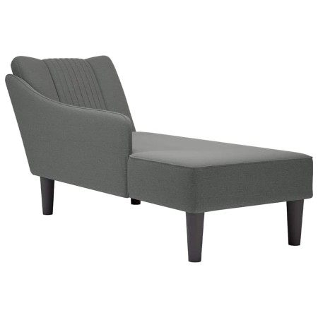 Chaise longue con reposabrazos derecho tela gris oscuro de , Divanes - Ref: Foro24-4009801, Precio: 114,97 €, Descuento: %