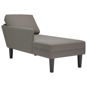 Chaise longue con cojín de tela de pana gris claro de , Divanes - Ref: Foro24-4009815, Precio: 161,14 €, Descuento: %