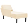 Chaise longue con cojín de tela de pana crema de , Divanes - Ref: Foro24-4009817, Precio: 165,76 €, Descuento: %