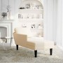 Chaise longue con cojín de tela de pana crema de , Divanes - Ref: Foro24-4009817, Precio: 165,76 €, Descuento: %