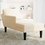 Chaise longue con cojín de tela de pana crema de , Divanes - Ref: Foro24-4009817, Precio: 165,76 €, Descuento: %