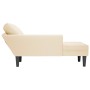 Chaise longue con cojín de tela de pana crema de , Divanes - Ref: Foro24-4009817, Precio: 165,76 €, Descuento: %