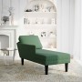Chaise longue con cojín de tela de pana verde jungla de , Divanes - Ref: Foro24-4009820, Precio: 122,23 €, Descuento: %