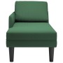 Chaise longue con cojín de tela de pana verde jungla de , Divanes - Ref: Foro24-4009820, Precio: 122,23 €, Descuento: %
