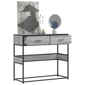 Mesa consola madera de ingeniería gris Sonoma 90x35x80 cm de , Mesas auxiliares - Ref: Foro24-849177, Precio: 74,58 €, Descue...