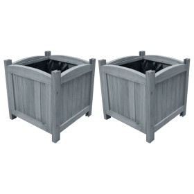 Arriates de jardín 2 uds madera maciza abeto 30x30x30 cm de vidaXL, Maceteros y jardineras - Ref: Foro24-310041, Precio: 51,1...