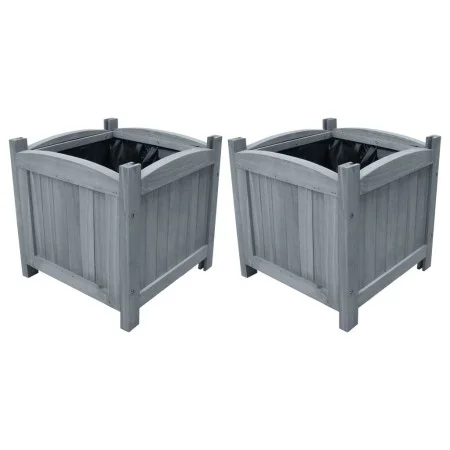 Arriates de jardín 2 uds madera maciza abeto 30x30x30 cm de vidaXL, Maceteros y jardineras - Ref: Foro24-310041, Precio: 47,2...