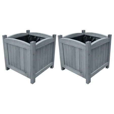 Arriates de jardín 2 uds madera maciza abeto 30x30x30 cm de vidaXL, Maceteros y jardineras - Ref: Foro24-310041, Precio: 51,1...