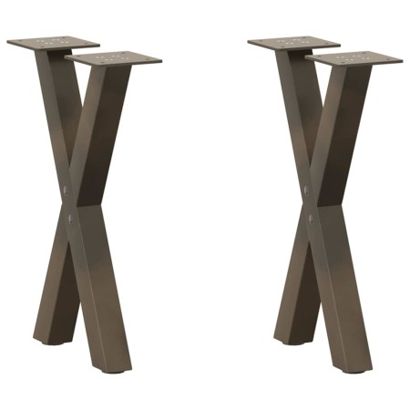 Patas de mesa centro forma X 2uds acero natural 28x(42-43) cm de , Patas para mesas - Ref: Foro24-4012891, Precio: 50,92 €, D...